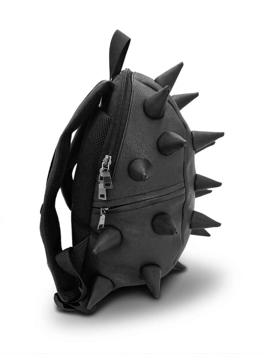black leather backpack with studs Black Daypack for Cool Spiky Style & Edge