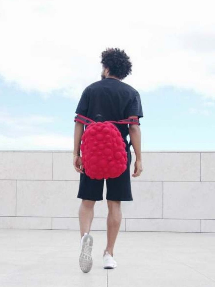 Man Modeling Hot Tamale Streetwear Backpack with Bubbles | Madpax