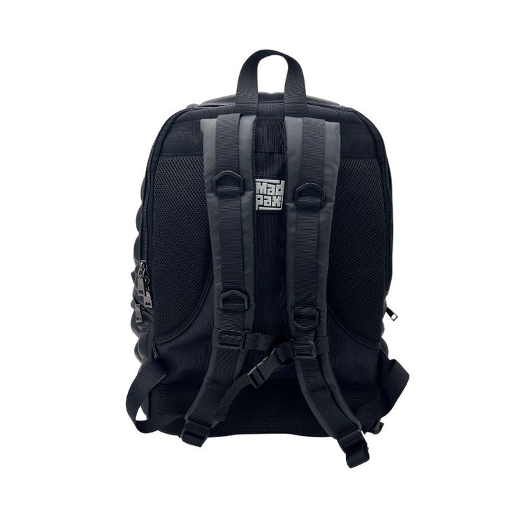 Madpax black backpack back view