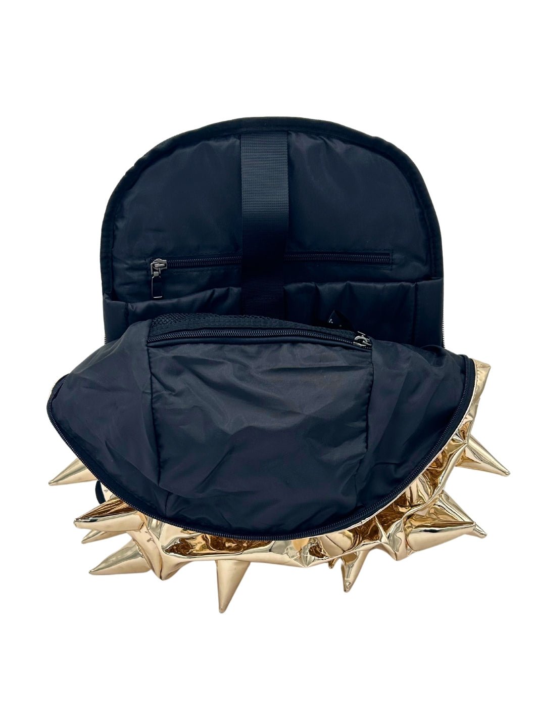 Inside View of 24 Karat Metallic Gold Backpack | Madpax