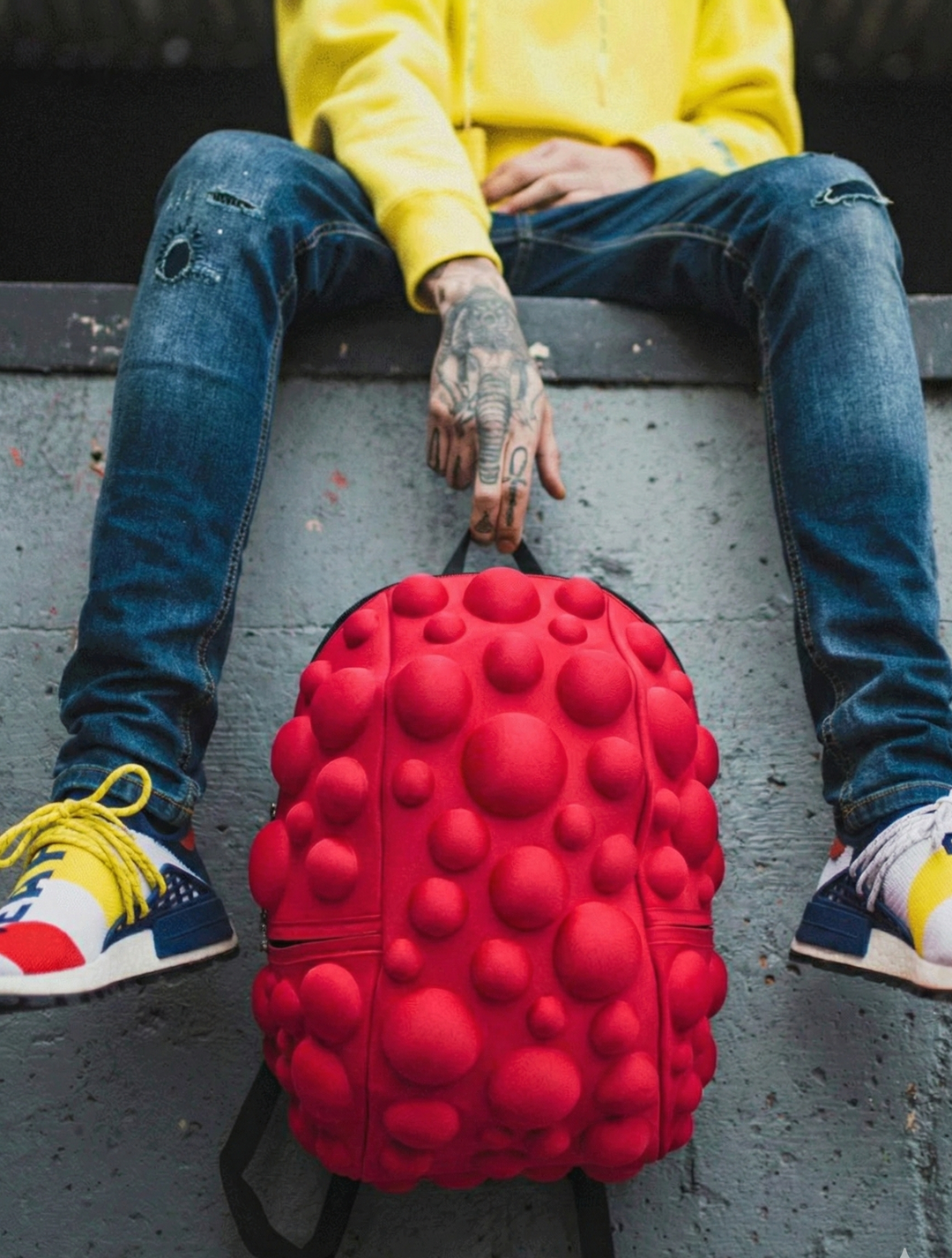 Streewear Style Red Backpack with Bubbles | Madpax – MADPAX Streewear Style Red Backpack with Bubbles | Madpax – MADPAX