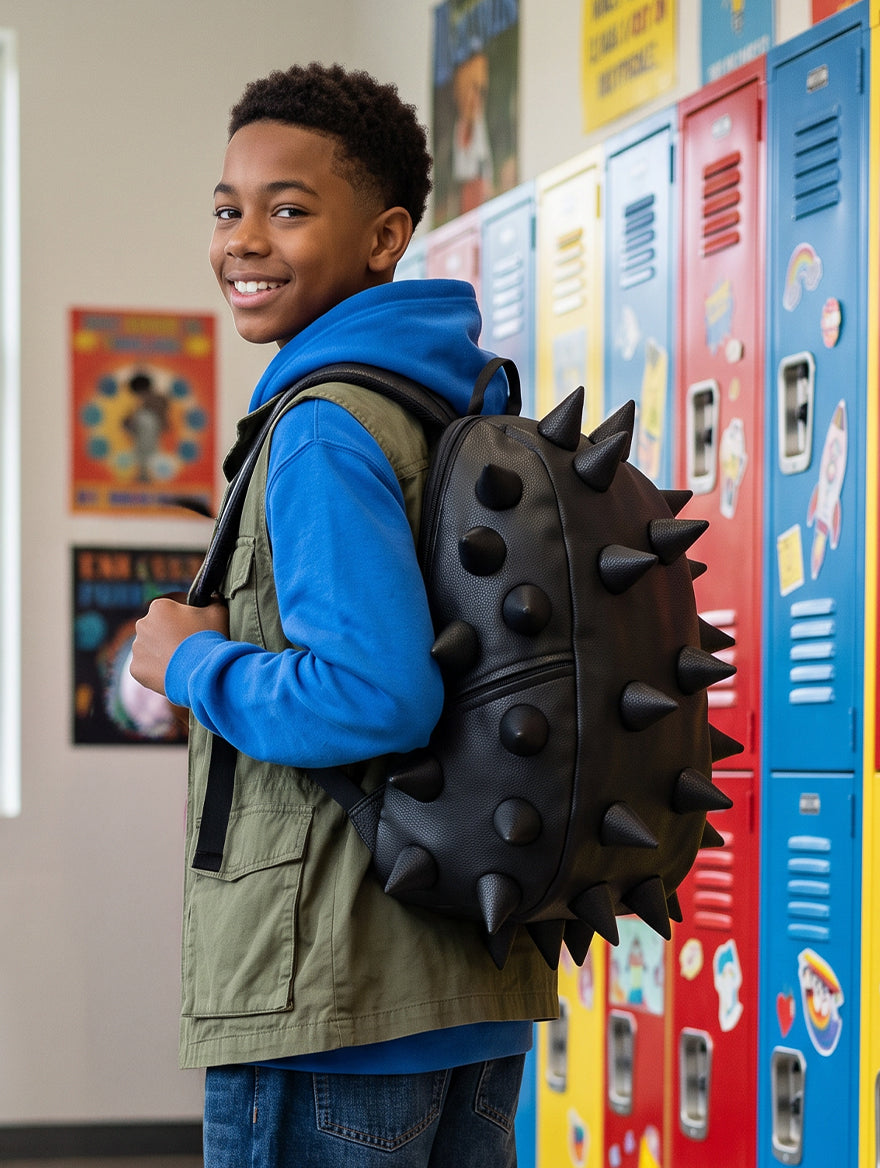 Got Your Black spiked black backpack Large boy blue hoodie #size_large