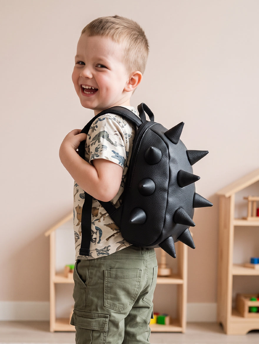 Got Your Black spiked black backpack-kids 3-5 boy with dino shirt #size_mini