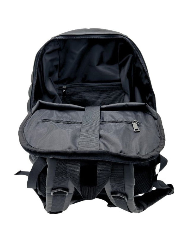 Inside View of Fade to Black - black backpack - Madpax
