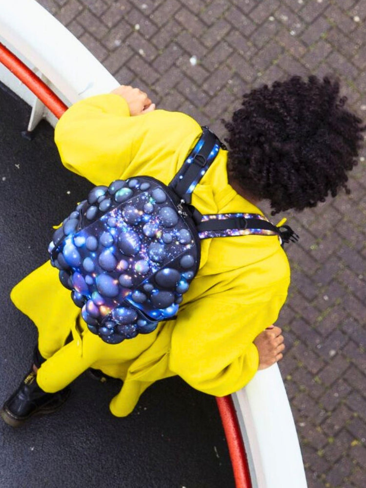 Man Wearing Warp Speed Galaxy Print Backpack - Madpax