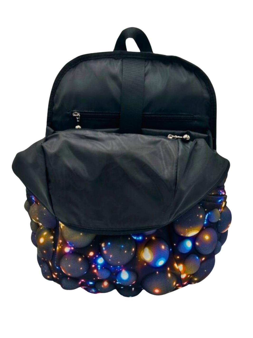 Inside View of Warp Speed Galaxy Print Backpack - Madpax