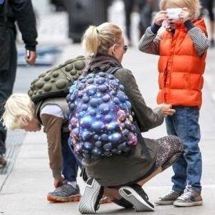 Woman Wearing Warp Speed Galaxy Print Backpack - Madpax
