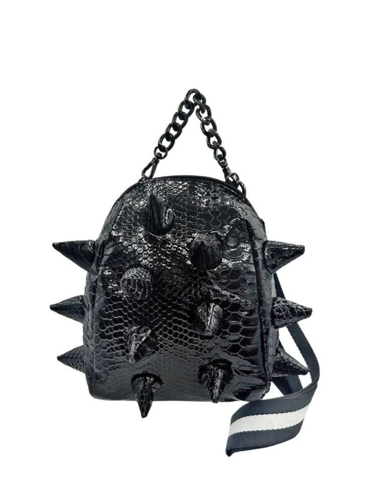 Black Out - black crossbody bag with spikes - Madpax